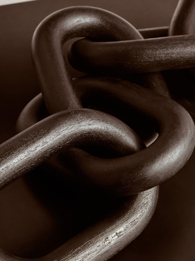 Black Wood Five Link Table Decor Chain | Cato