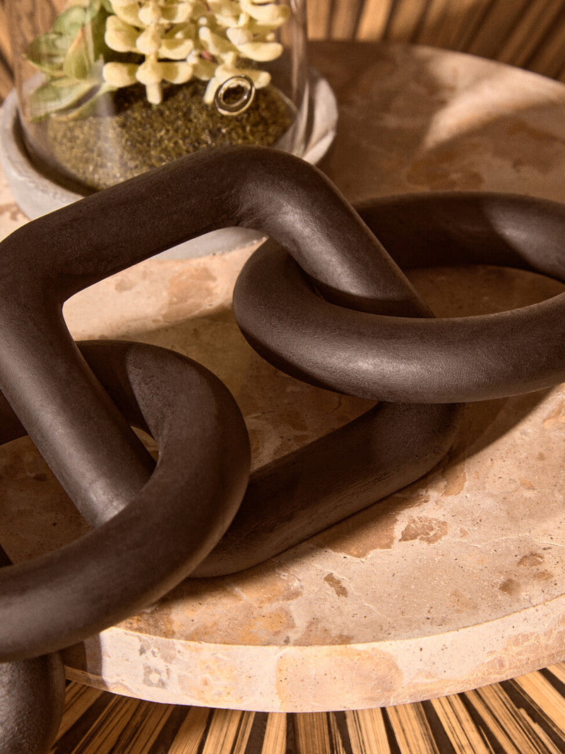 Black Wood Five Link Table Decor Chain | Cato