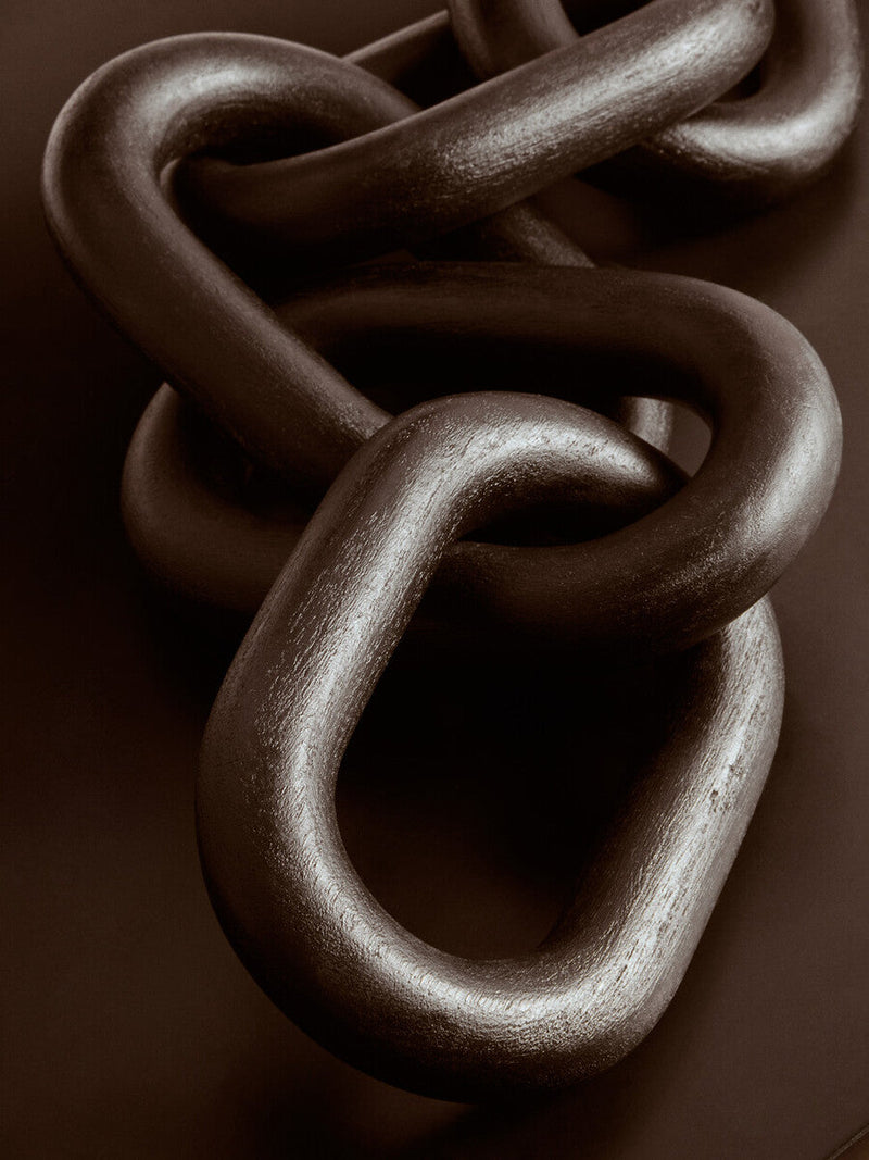 Black Wood Five Link Table Decor Chain | Cato