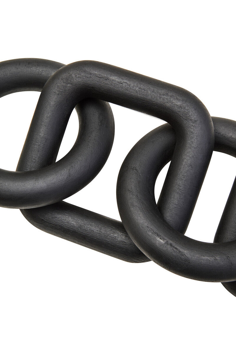 Black Wood Five Link Table Decor Chain | Cato