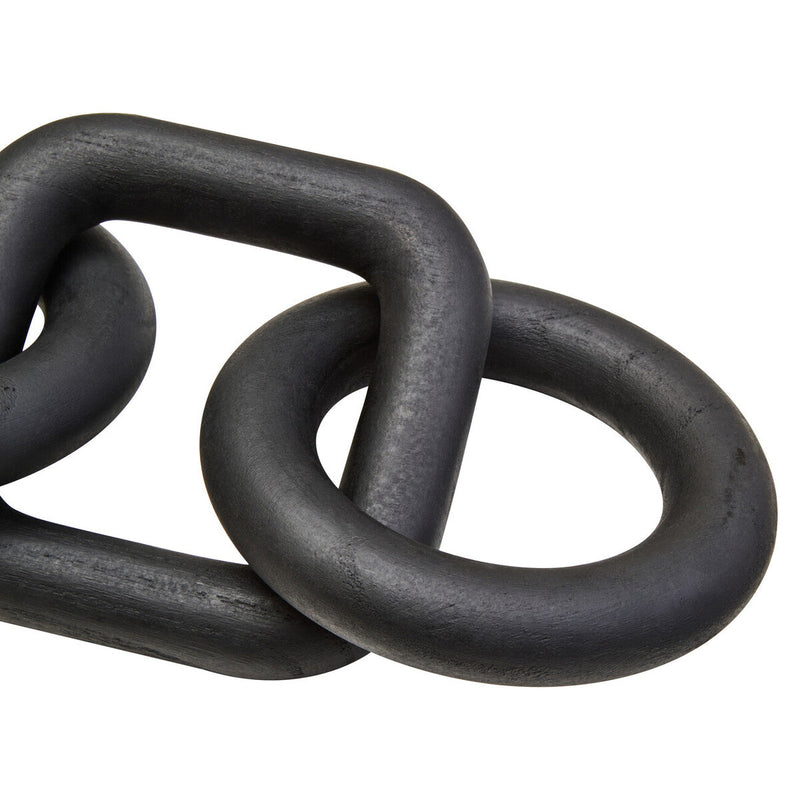 Black Wood Five Link Table Decor Chain | Cato