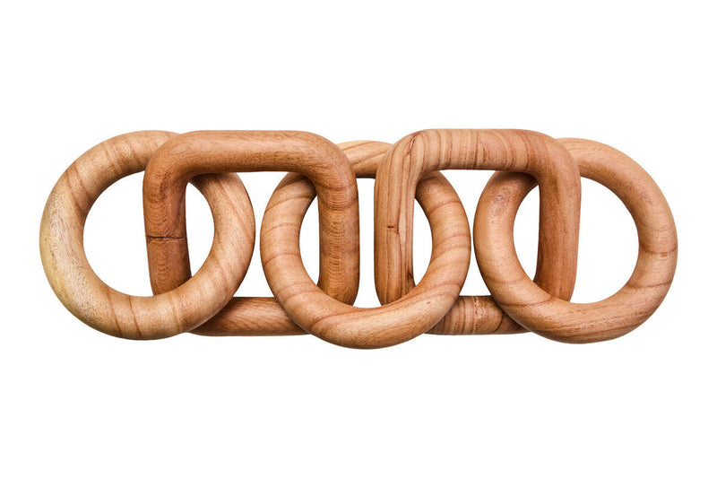 Natural Wood Five Link Table Decor Chain | Cato