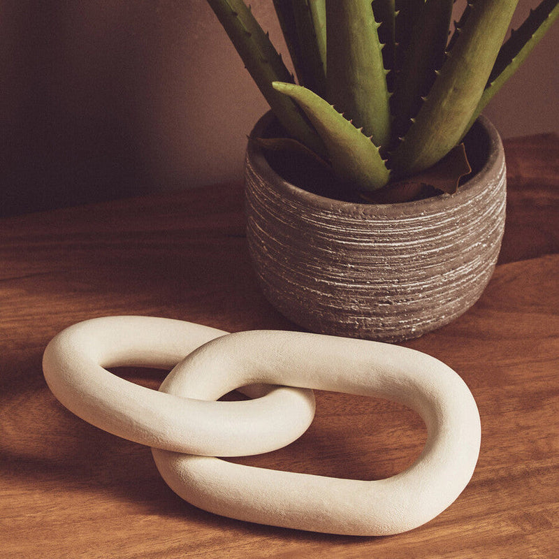 White Wood 2 Link Chain Decor | Cato