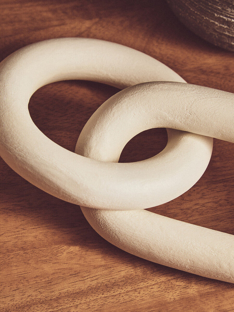 White Wood 2 Link Chain Decor | Cato
