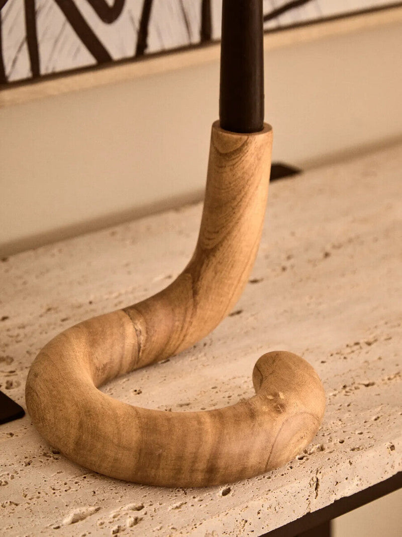 Natural Wood Candle Holder | Arlo