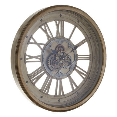 Cassop 82cm Dia Antique Gold Round Wall Clock