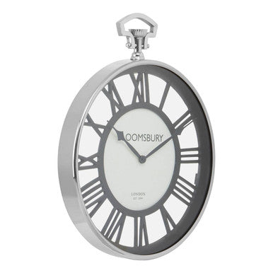 Nickel Finish Pocket Style Wall Clock | Mateo