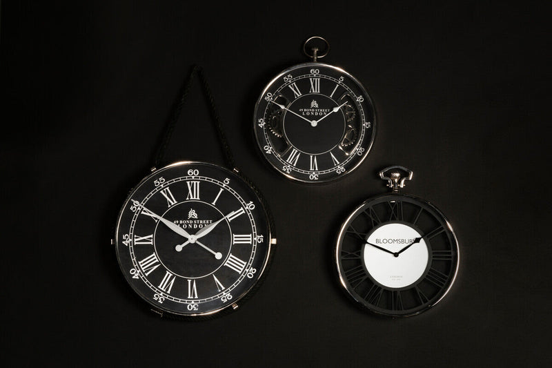 Nickel Finish Pocket Style Wall Clock | Mateo