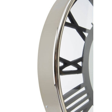 Nickel Finish Pocket Style Wall Clock | Mateo