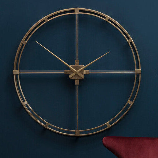 Beauly 110cm Dia Gold Finish Metal Wall Clock