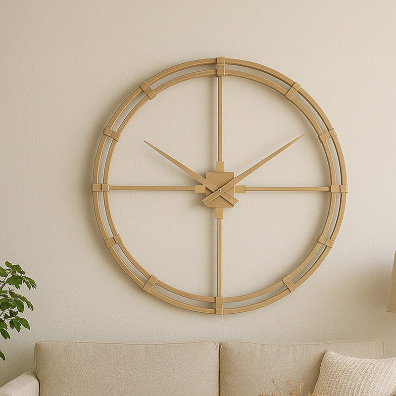 Beauly 110cm Dia Gold Finish Metal Wall Clock