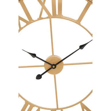 Genova 60cm Dia Large Gold Metal Wall Clock