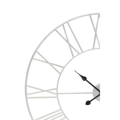 Genova 80cm Dia Silver Metal Roman Numeral Wall Clock