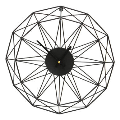 Genova 40cm Dia Small Black Metal Wall Clock