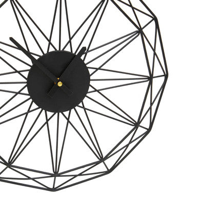 Genova 40cm Dia Small Black Metal Wall Clock