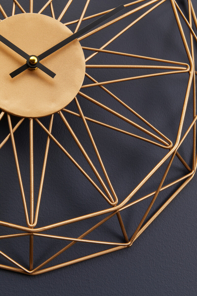 Genova 40cm Dia Small Gold Metal Wall Clock
