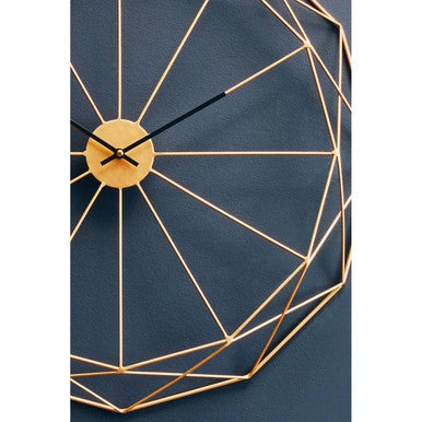 Genova 60cm Dia Geometric Gold Metal Wall Clock