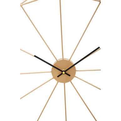 Genova 60cm Dia Geometric Gold Metal Wall Clock