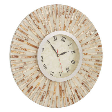 Palu 50cm Dia Natural Shell Wall Clock