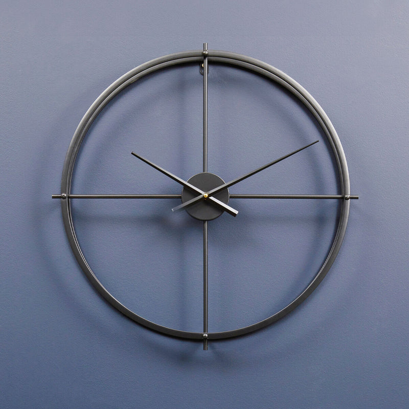 Kent 60cm Dia Large Black Finish Wall Clock