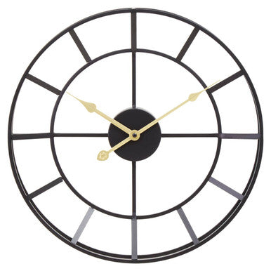 Kent 40cm Dia Small Black Finish Metal Wall Clock