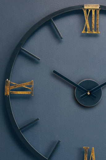Kent 70cm Dia Round Black Metal Wall Clock