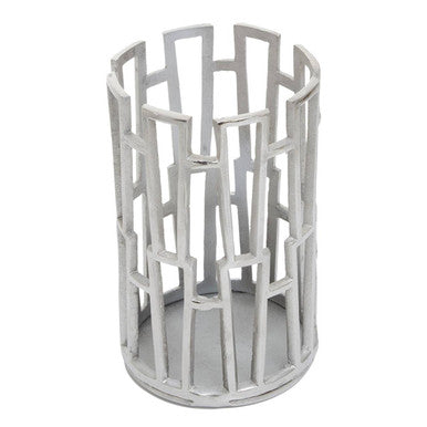 Small Silver Finish Candle Holder | Delphi