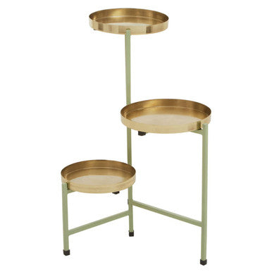 Green and Gold Three Tiered Plant Stand | Sabia