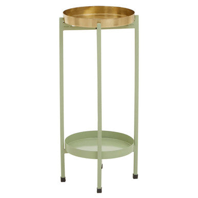 Green and Gold Two Tiered Plant Stand | Sabia