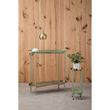Green and Gold Two Tiered Plant Stand | Sabia