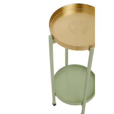 Green and Gold Two Tiered Plant Stand | Sabia