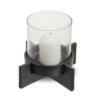 Small Matt Black Finish Candle Holder | Hapax