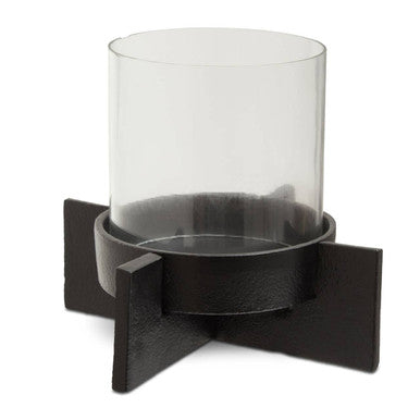 Small Matt Black Finish Candle Holder | Hapax