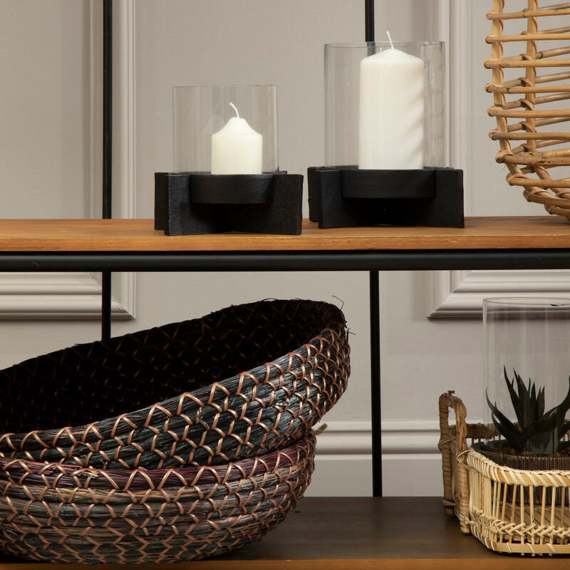 Small Matt Black Finish Candle Holder | Hapax