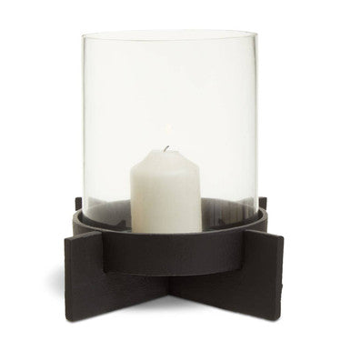 Large Matt Black Finish Candle Holder | Hapax