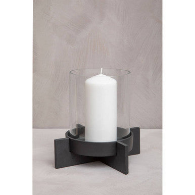 Large Matt Black Finish Candle Holder | Hapax