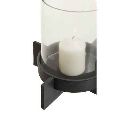 Large Matt Black Finish Candle Holder | Hapax