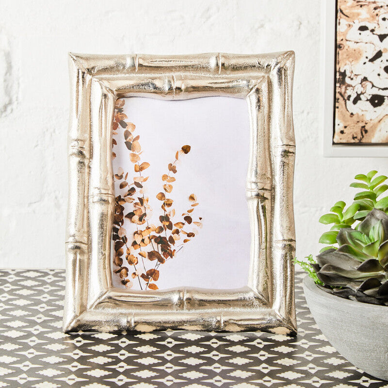 Hiba Silver Finish Bamboo Effect 5In x 7In Photo Frame