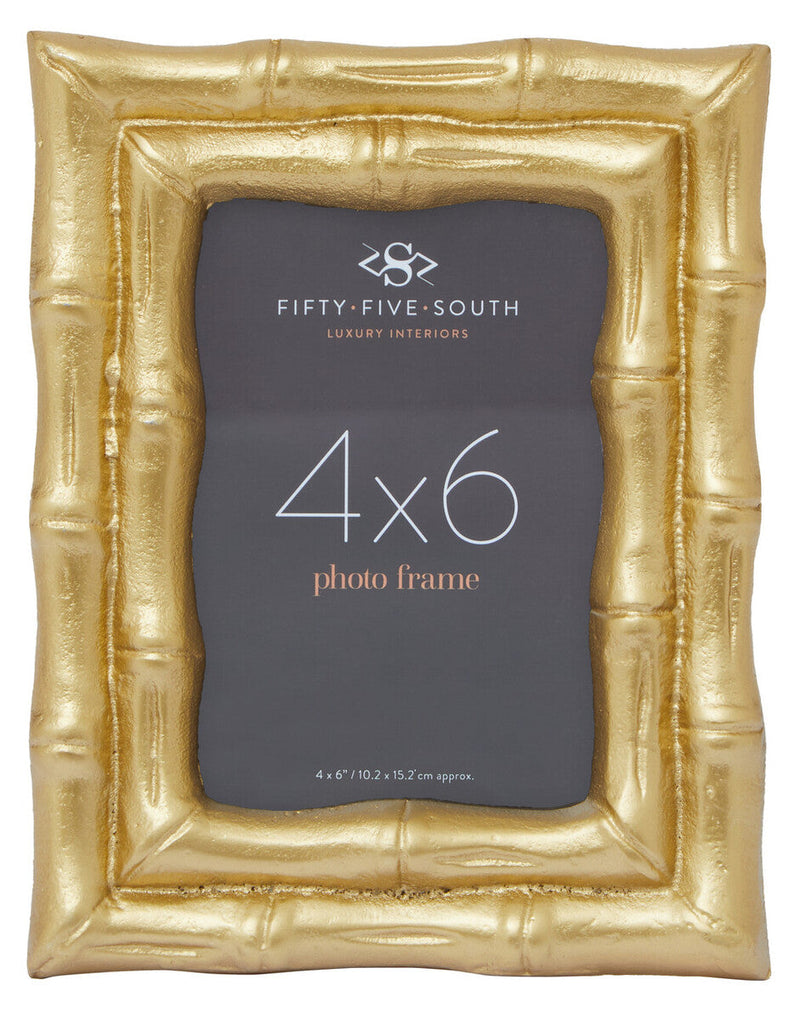 Gold Finish Bamboo Effect Photo Frame 4x6in | Hiba