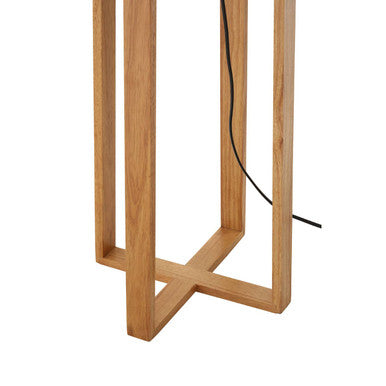 Wooden Floor Lamp with Light Brown Shade | Lea