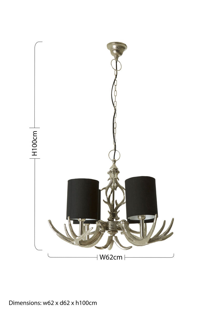 4 Shade Chandelier | Antler