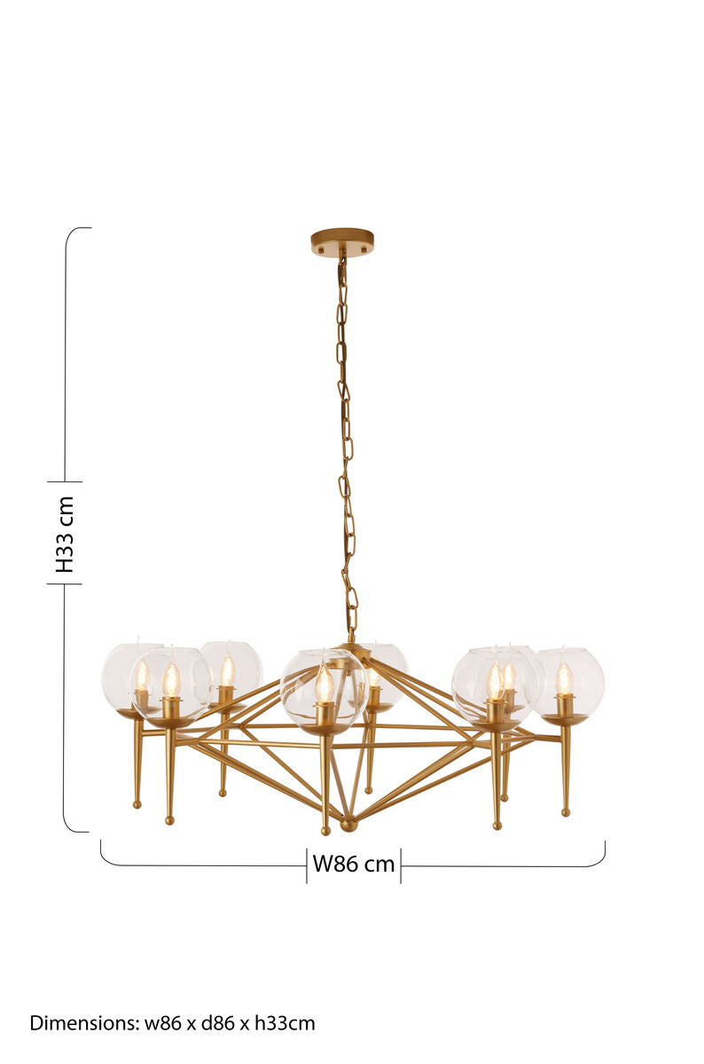 Gold 8 Arm Geo Pendant Lamp | Abira