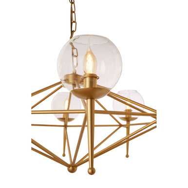 Gold 8 Arm Geo Pendant Lamp | Abira
