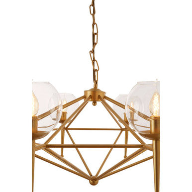 Gold 8 Arm Geo Pendant Lamp | Abira