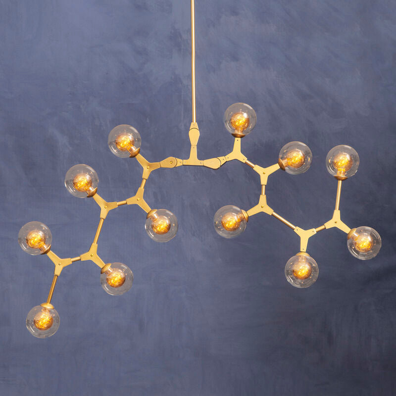 12 Arm  Gold Finish Pendant Light | Abira