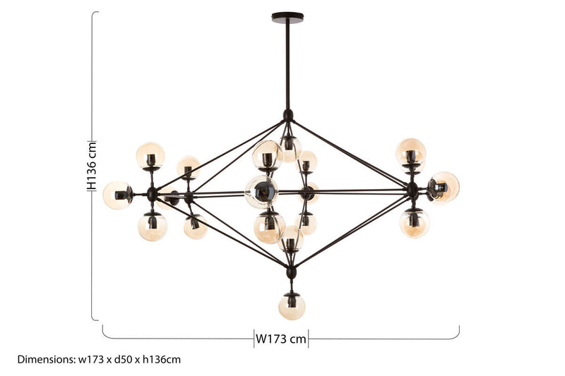 Matte Black 21 Arm Pendant Lamp | Abira