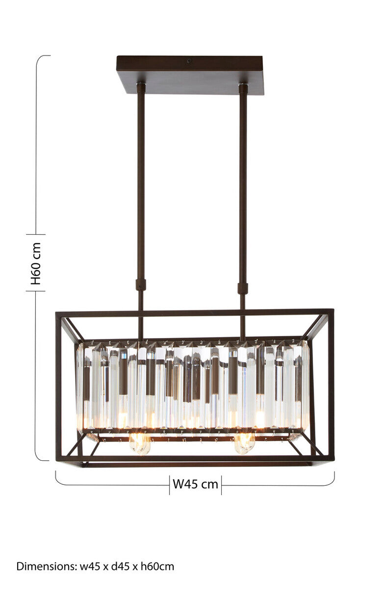 4 Bulb Dark Brown Ceiling Light | Akiko