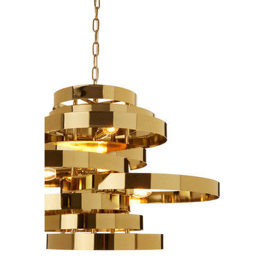 5 Bulb Gold Finish Pendant Lamp | Alana