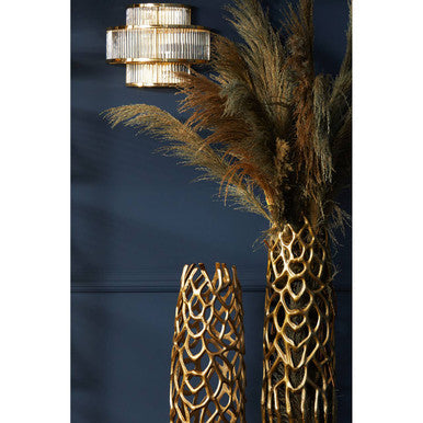 3 Tier Glass Wall Light with Warm Metallic Iron Frame | Salasco