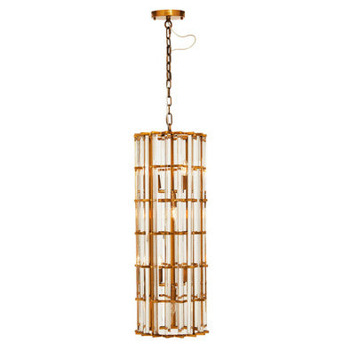 Brass Finish Vertical Large Pendant Light | Karli